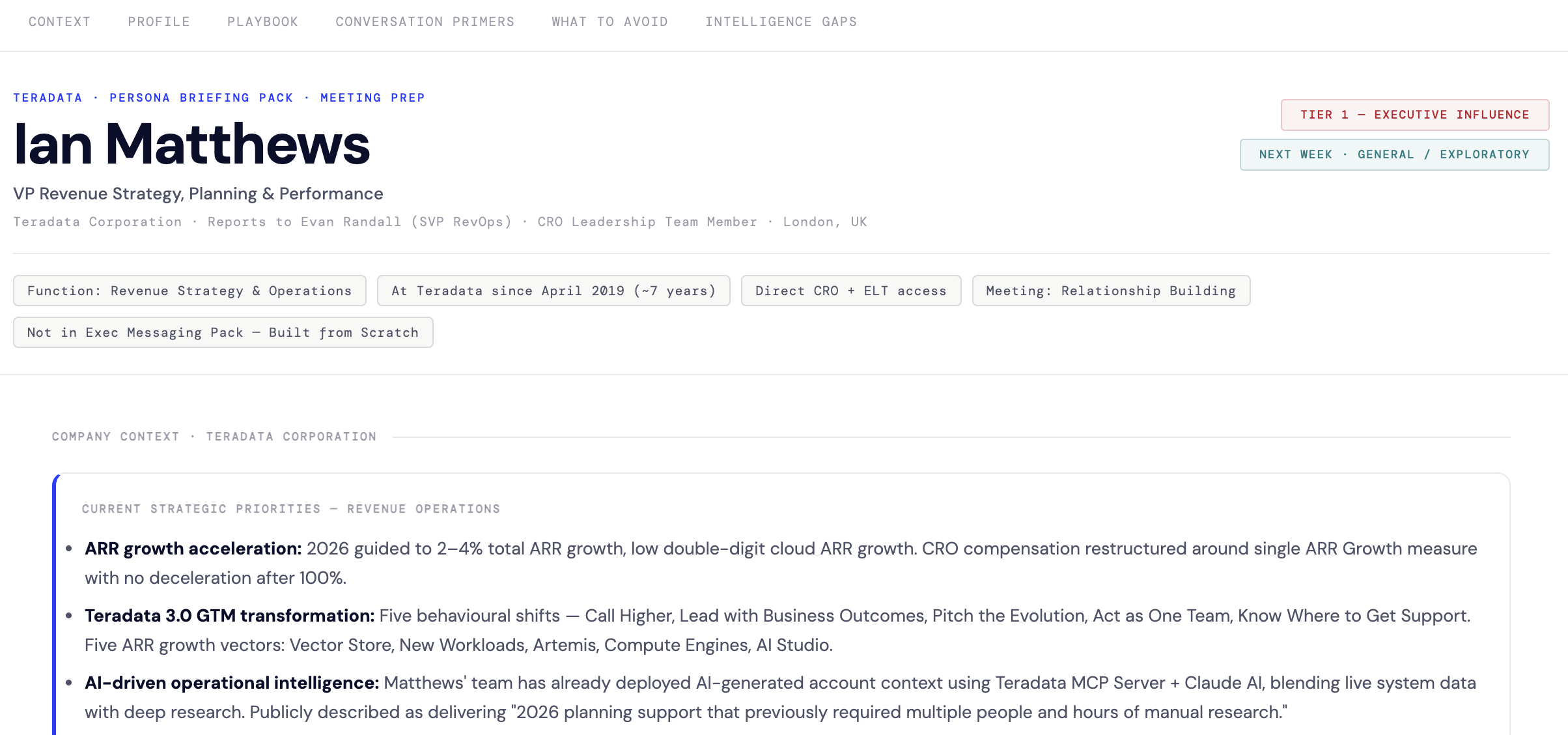 AI Assisted Meeting Prep - pulling data from internal context and external research